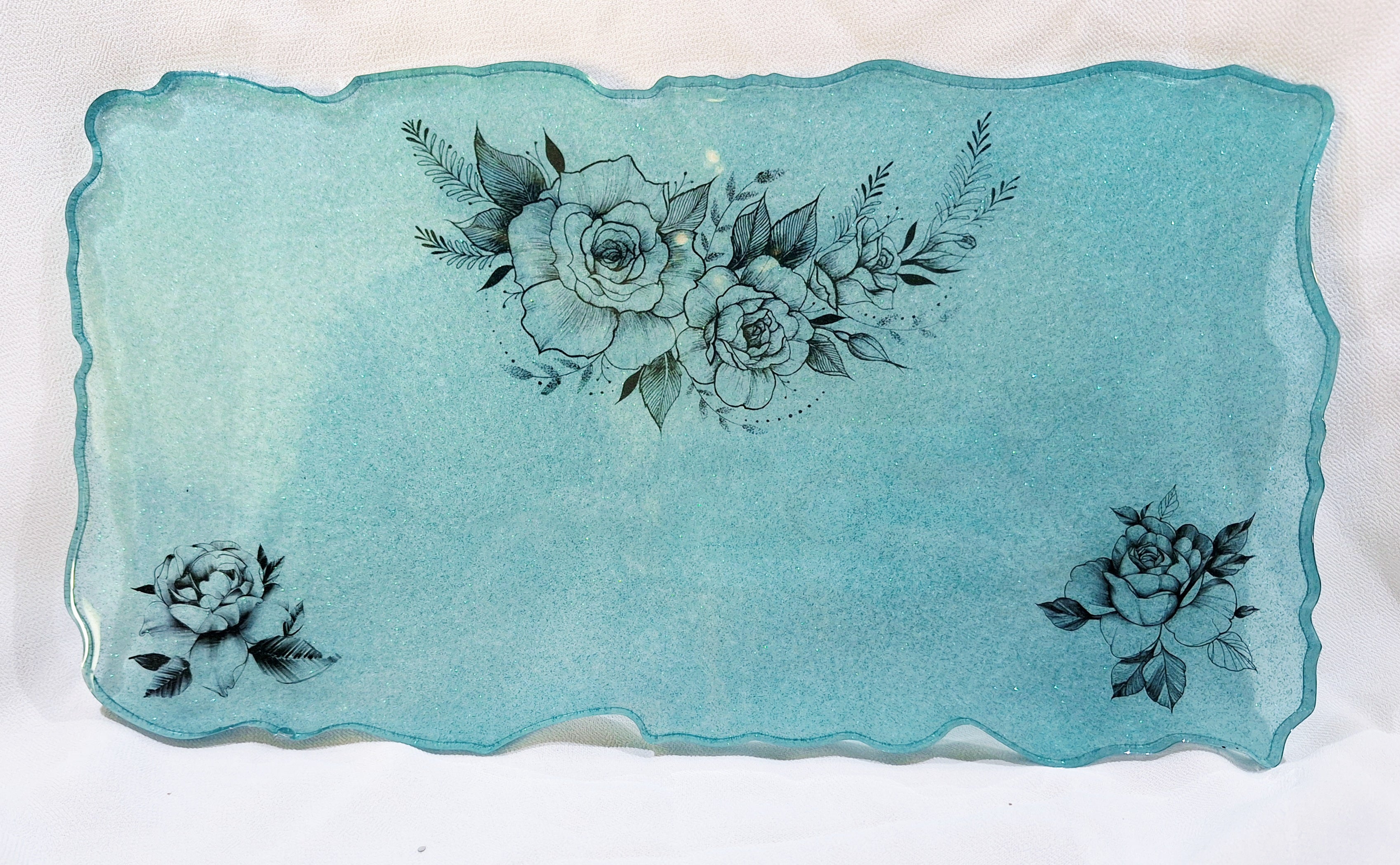 Small Blue/Flower Tattoos Tray