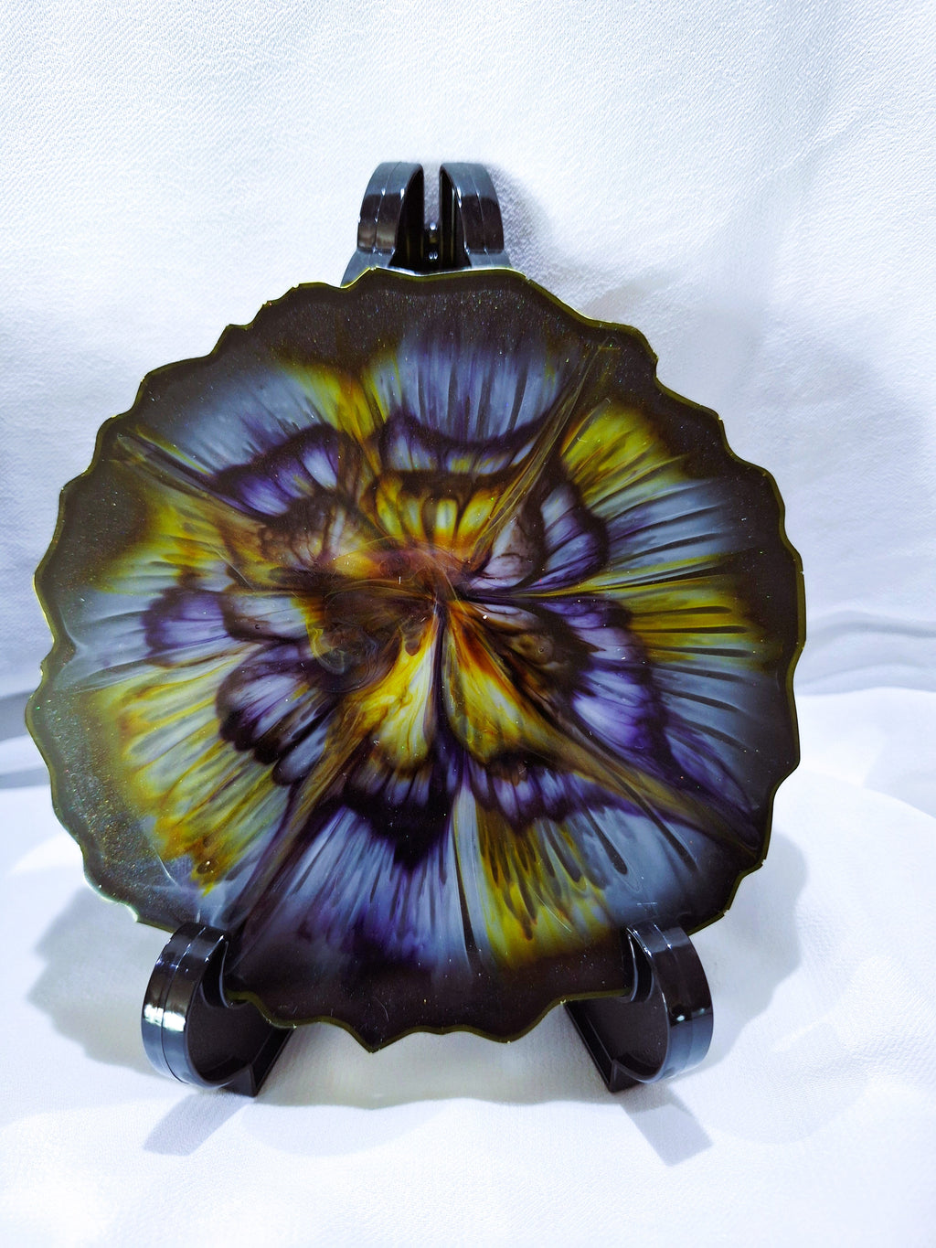 4pc Black with Blooms Coaster Set