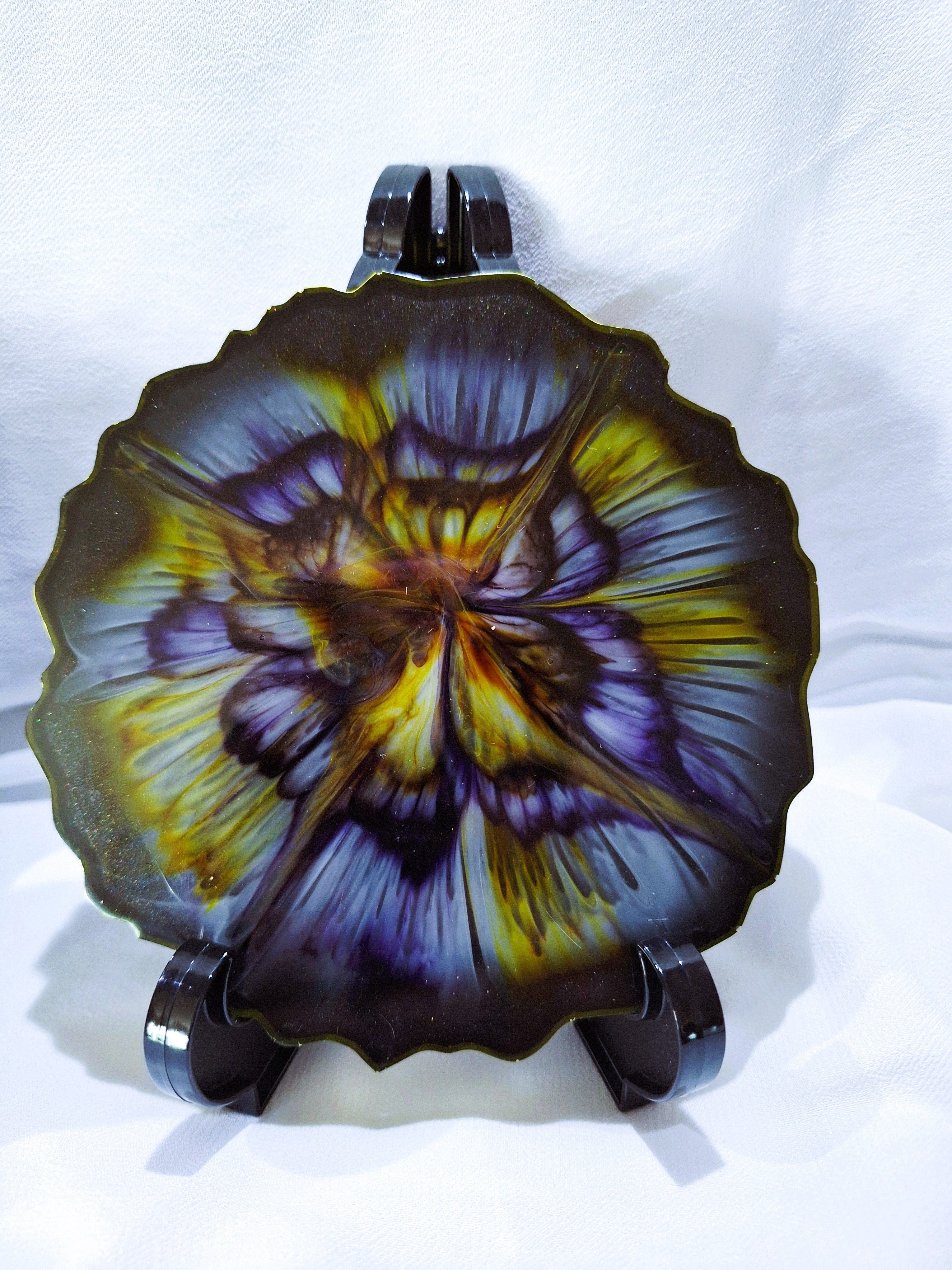 4pc Black with Blooms Coaster Set