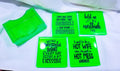 5pc Square Neon Green Coaster Set