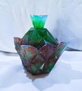 Red & Green Square Crystal Jar