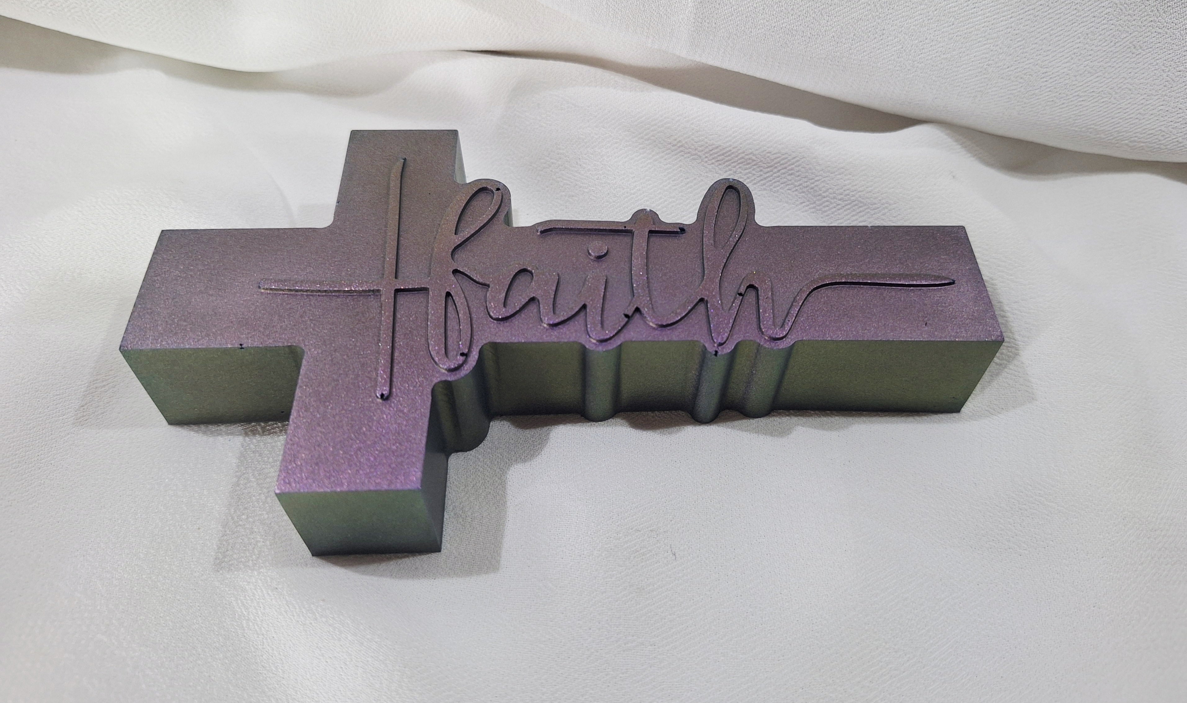 Purple "Faith" Cross