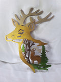 Deer Head w/Scene Wall Plaque