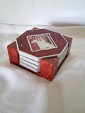 5pc Red Cowboy Coaster Set