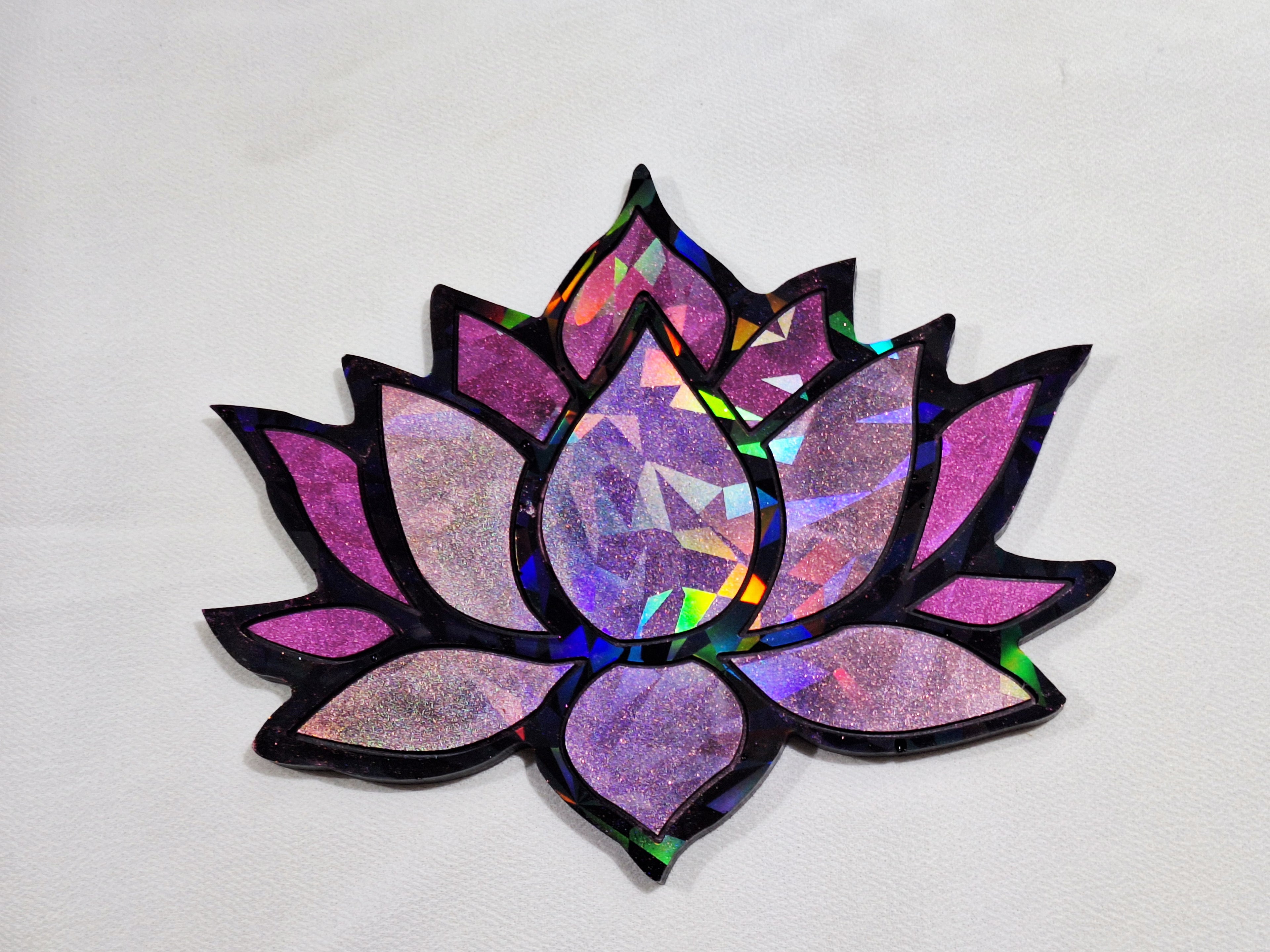 Holographic Lotus Flower Coaster or Plaque