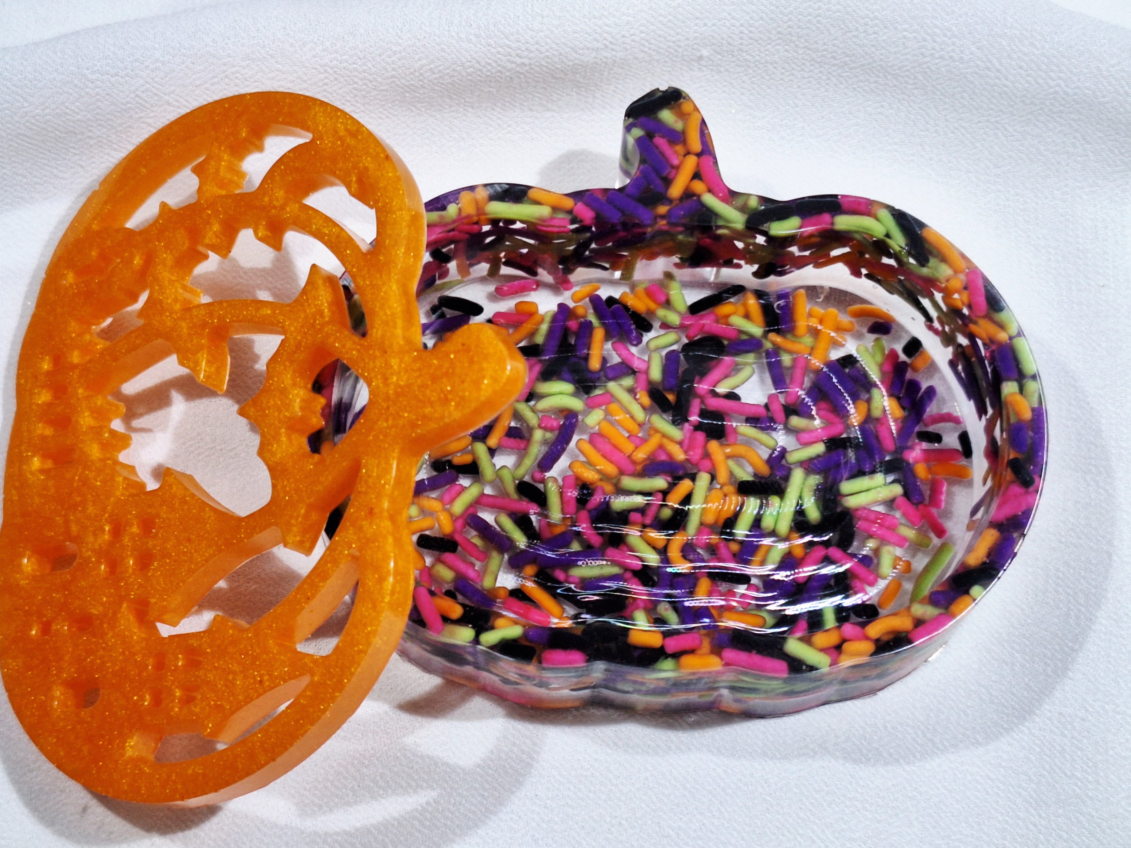 Pumpkin Halloween Trinket Jar w/Lid