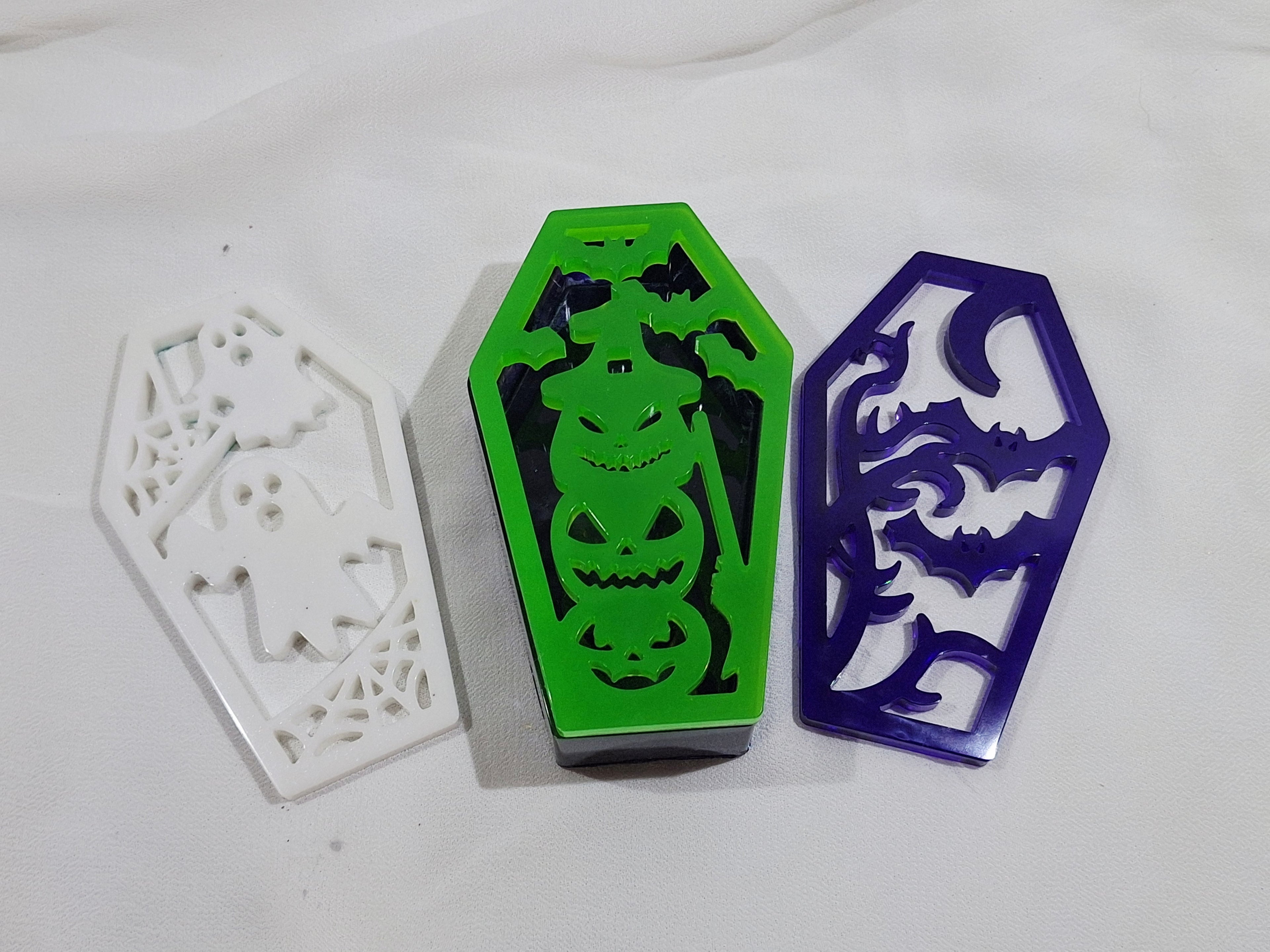 Coffin Trinket Box/Tray with 3 Lids