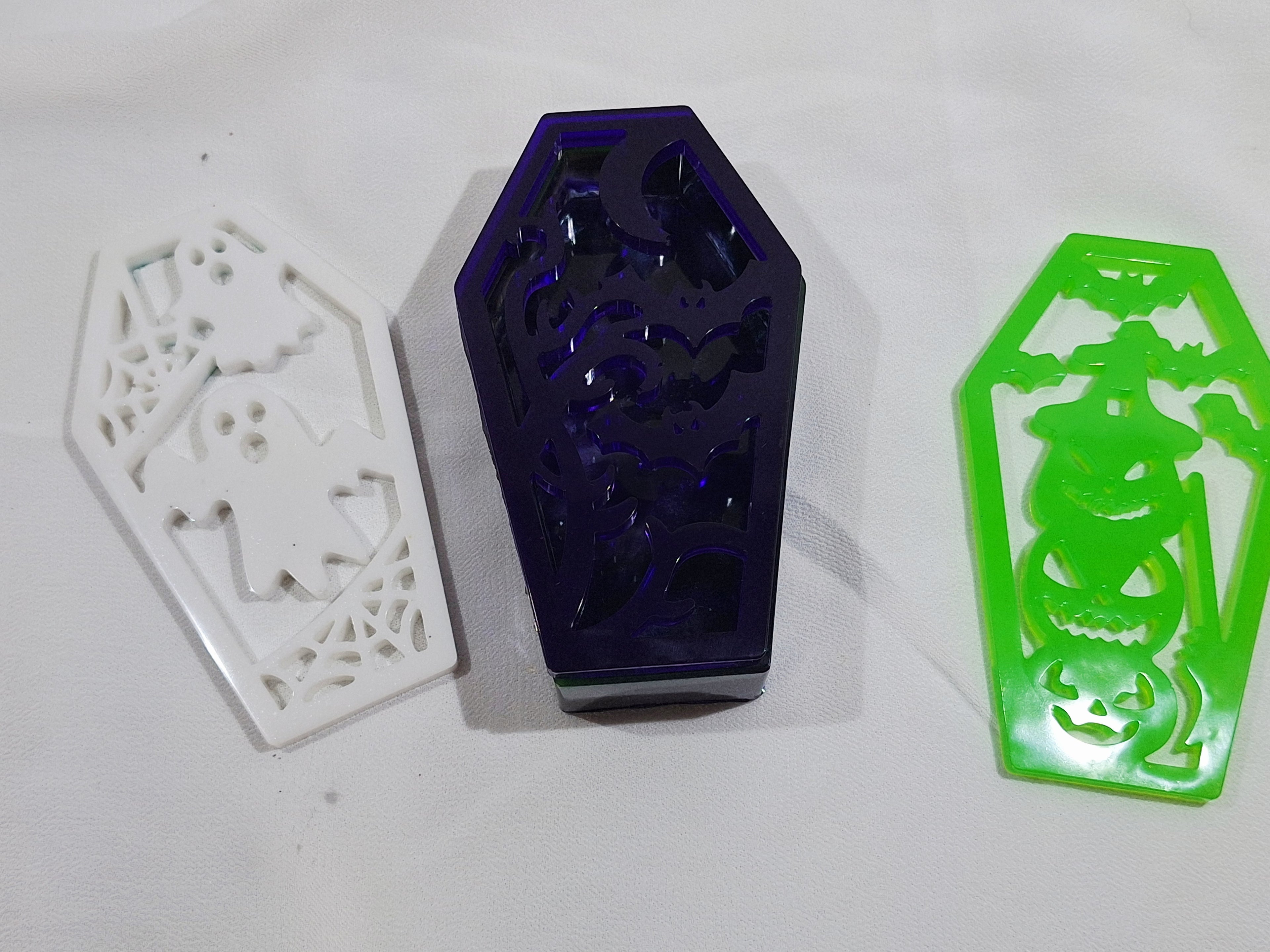 Coffin Trinket Box/Tray with 3 Lids