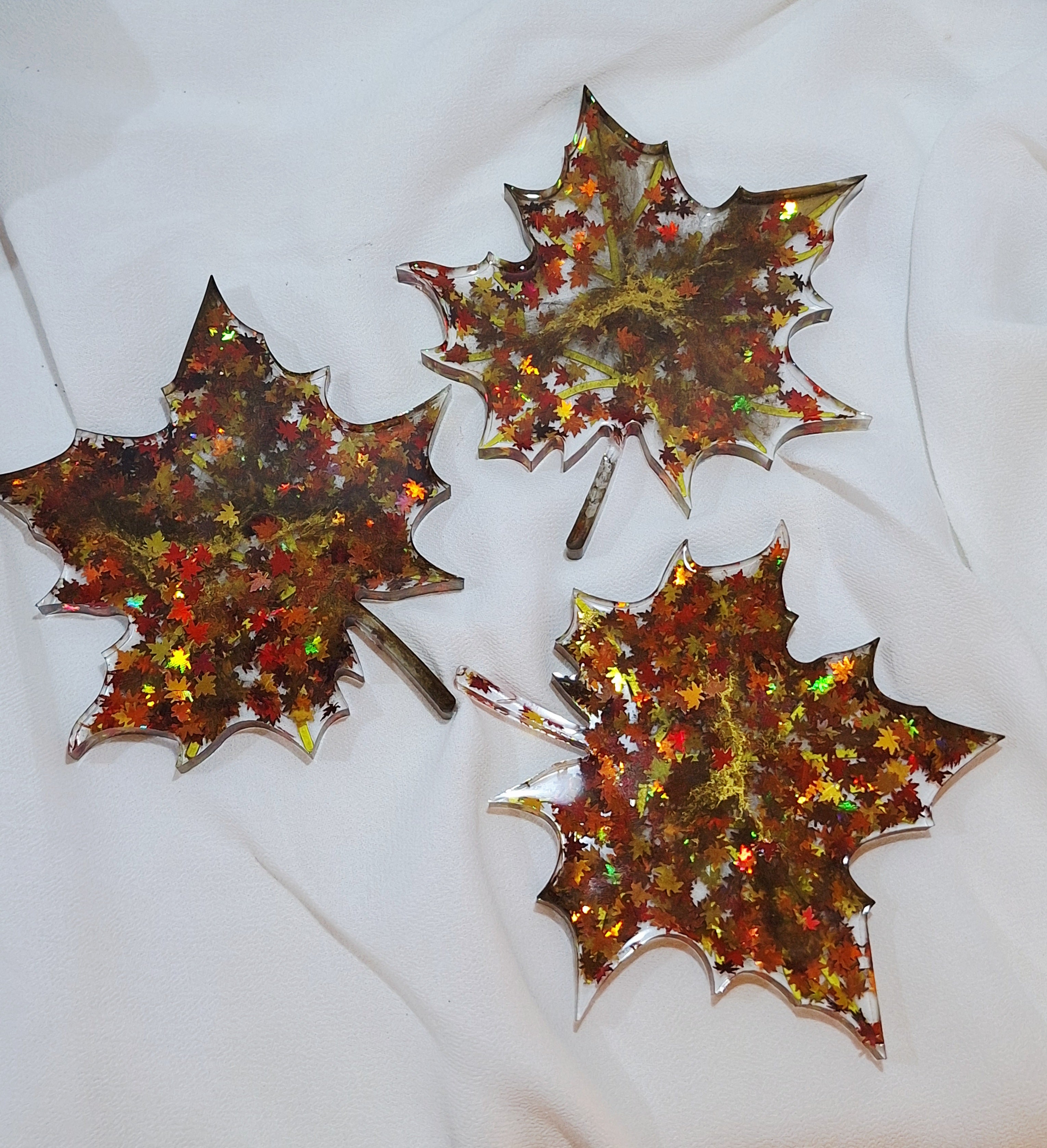 3pc Maple Leaves Coaster Set
