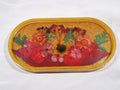 Gold w/ Red Dried Flowers Trinket Tray