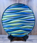 Blue and Green Wave Circle Plaque