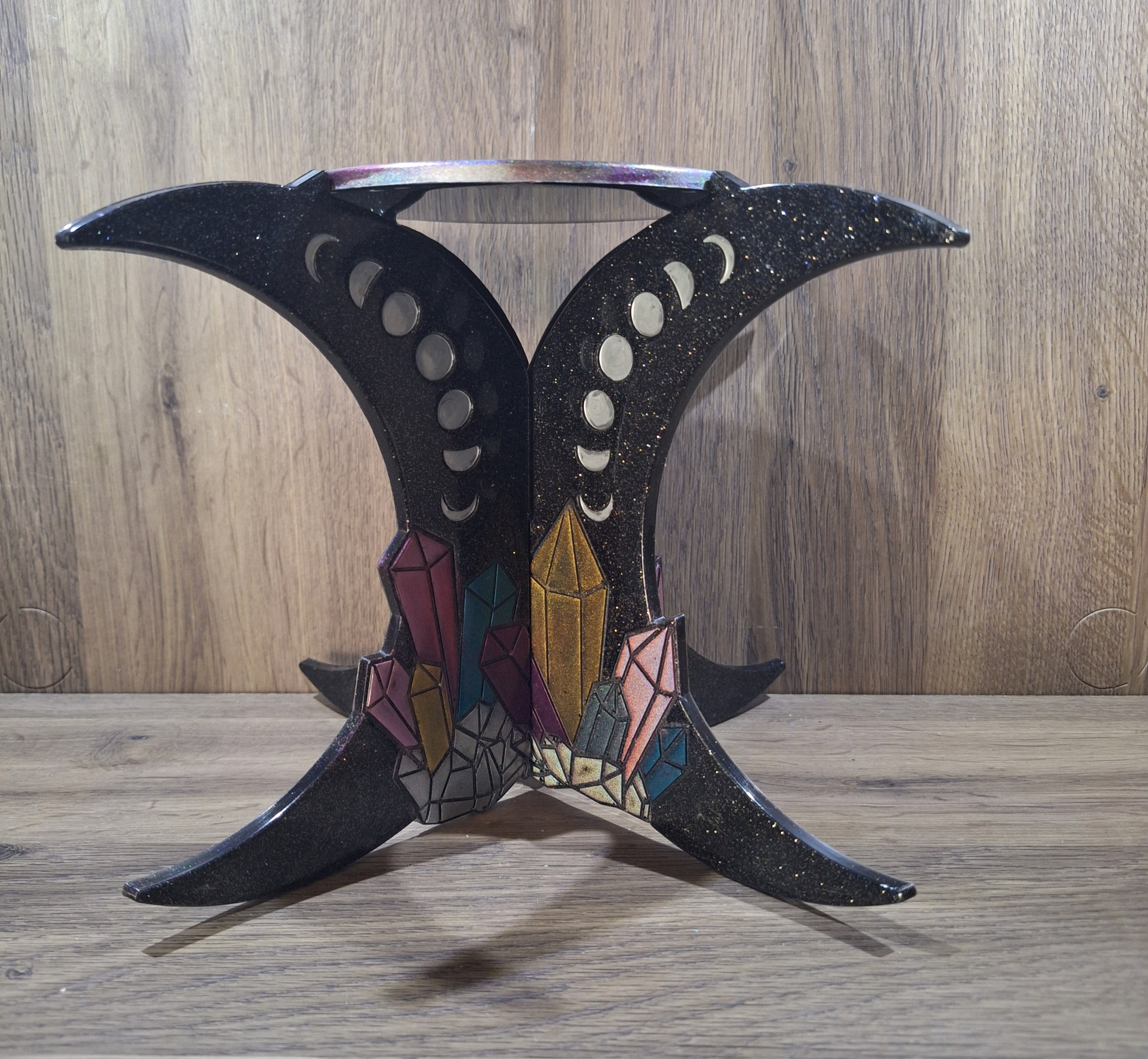 Black Chrome Crystal Display Stand