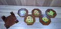 6pc Brown w/ Sunflowers Coaster Set