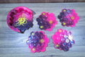 5pc Pink & Black Honeycomb Coaster Set