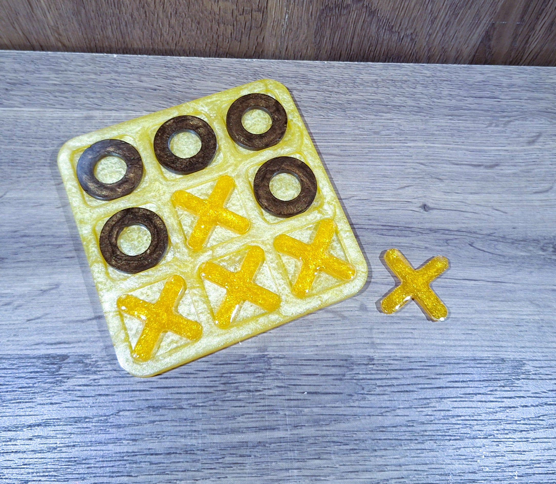 Yellow & Brown Tic Tac Toe