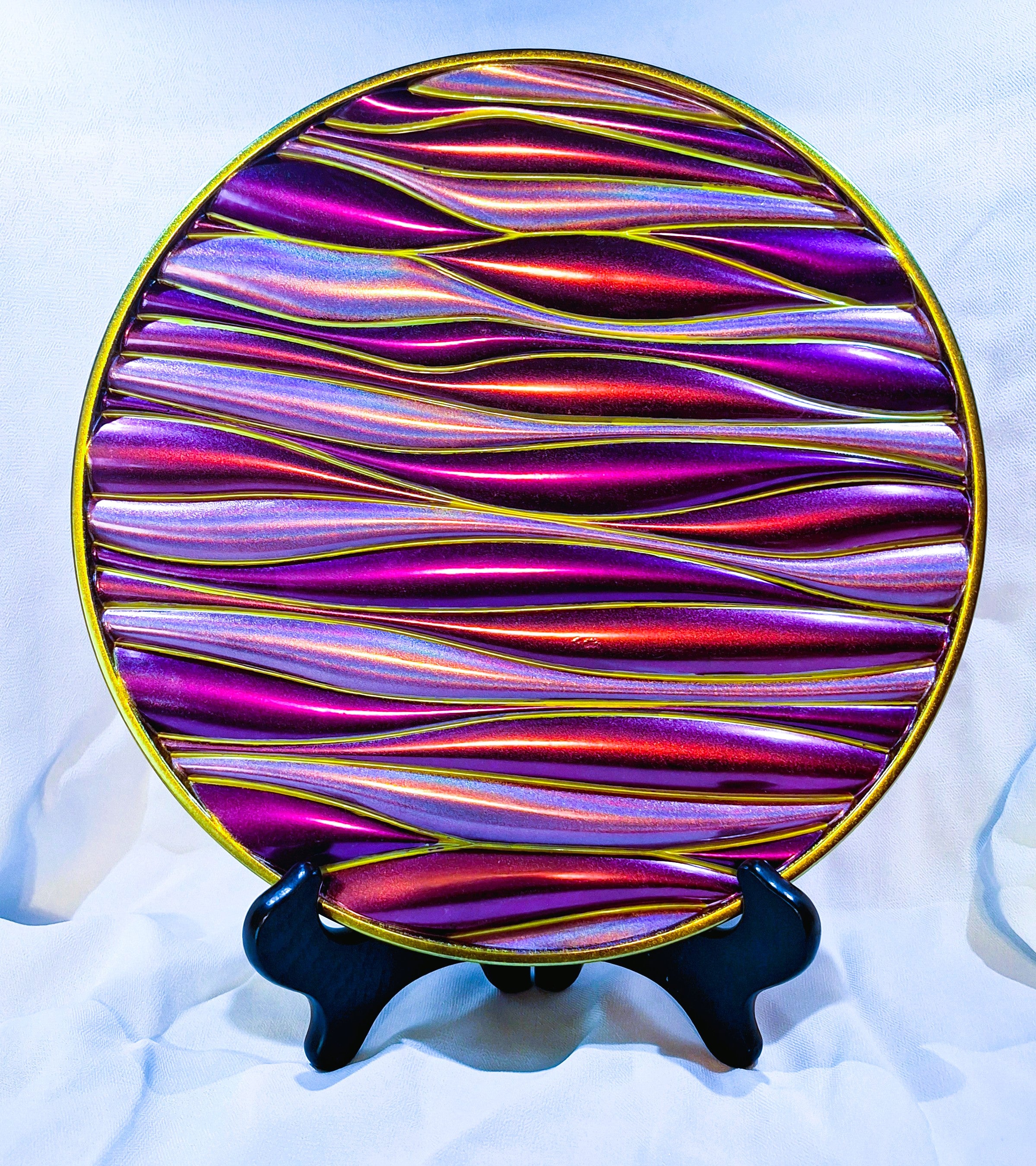 Pink Shades Wave Circle Plaque