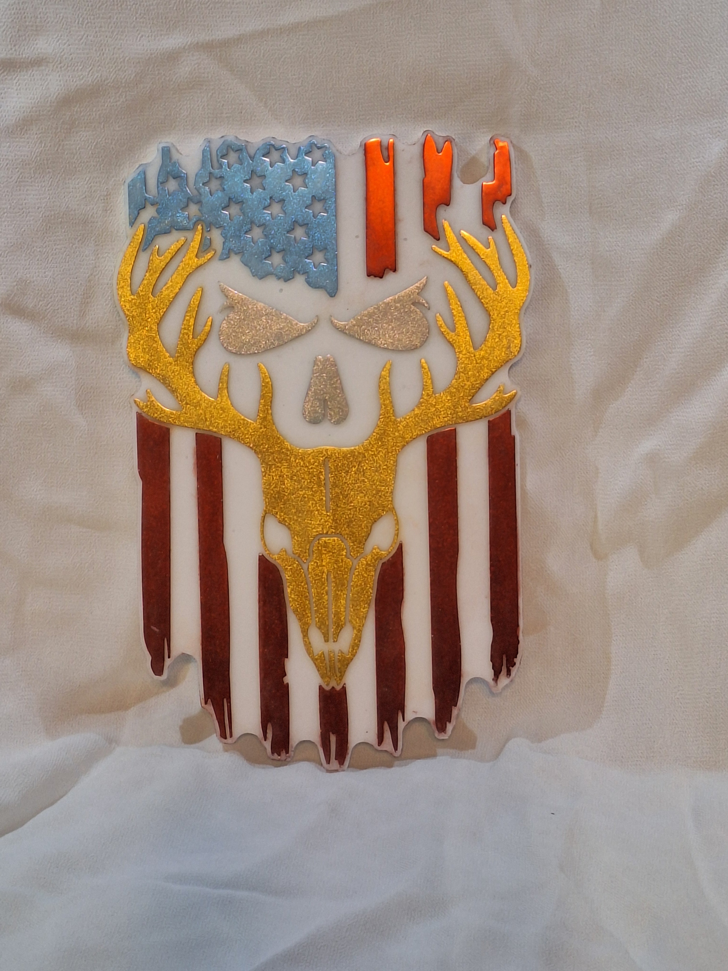 Large Punisher Buck w/Flag Plaque