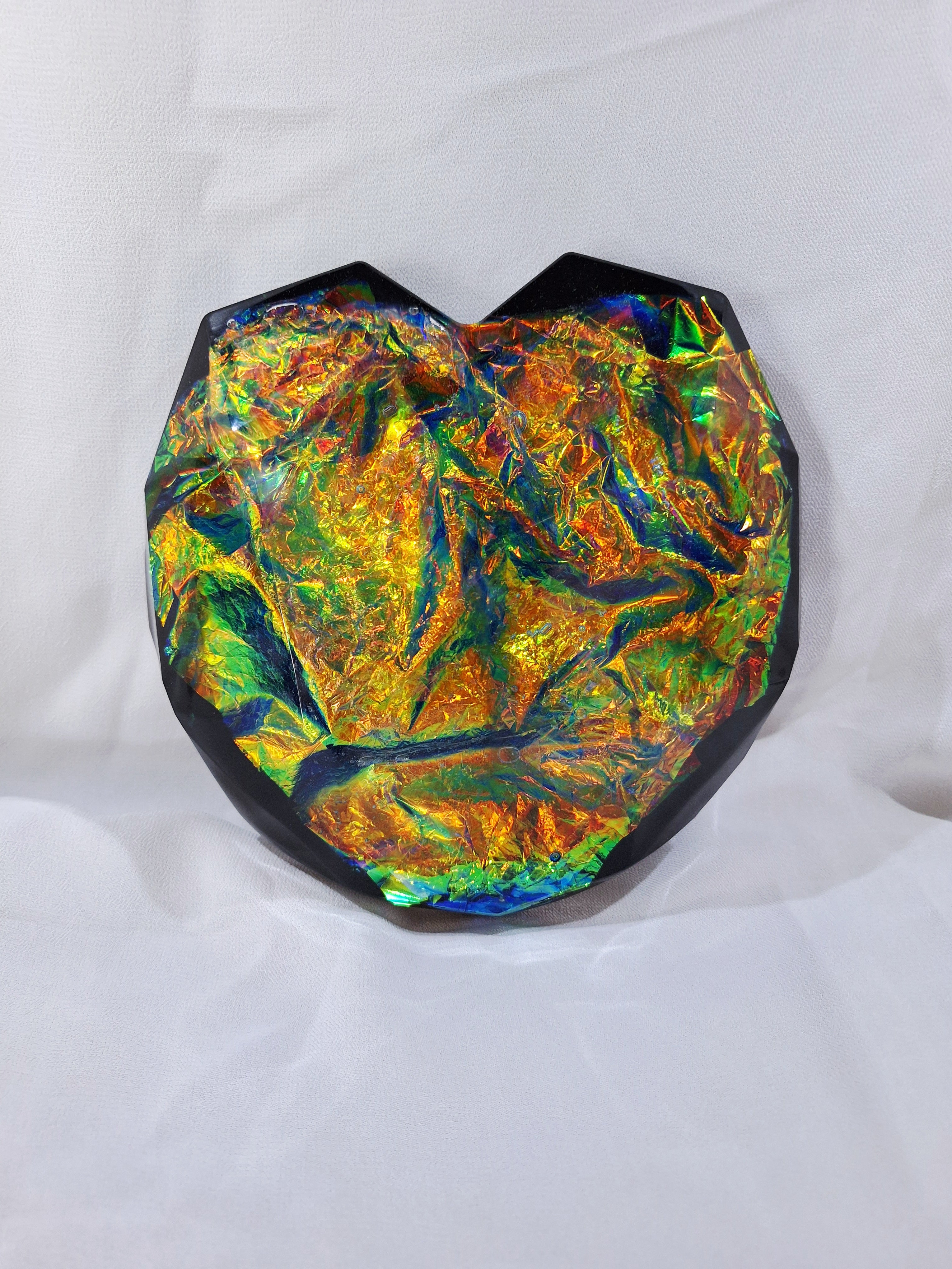 Black Iridescent Film Heart
