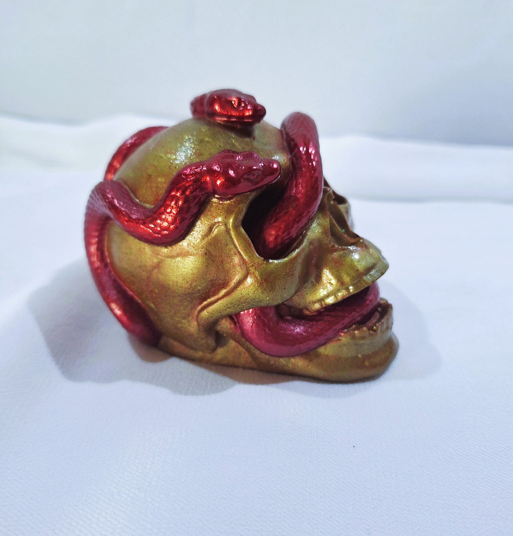 Gold Skull w/ Red Snakes