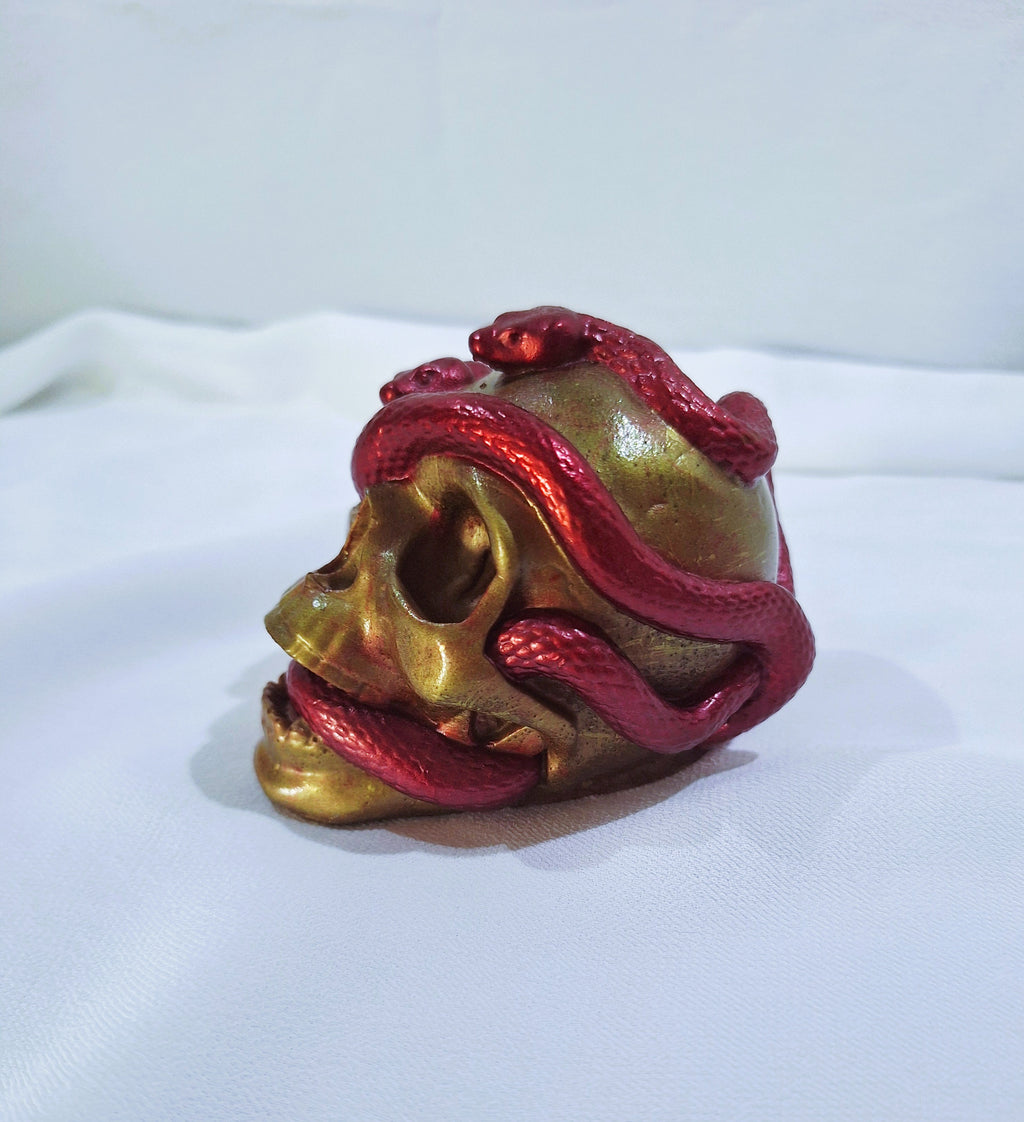 Gold Skull w/ Red Snakes