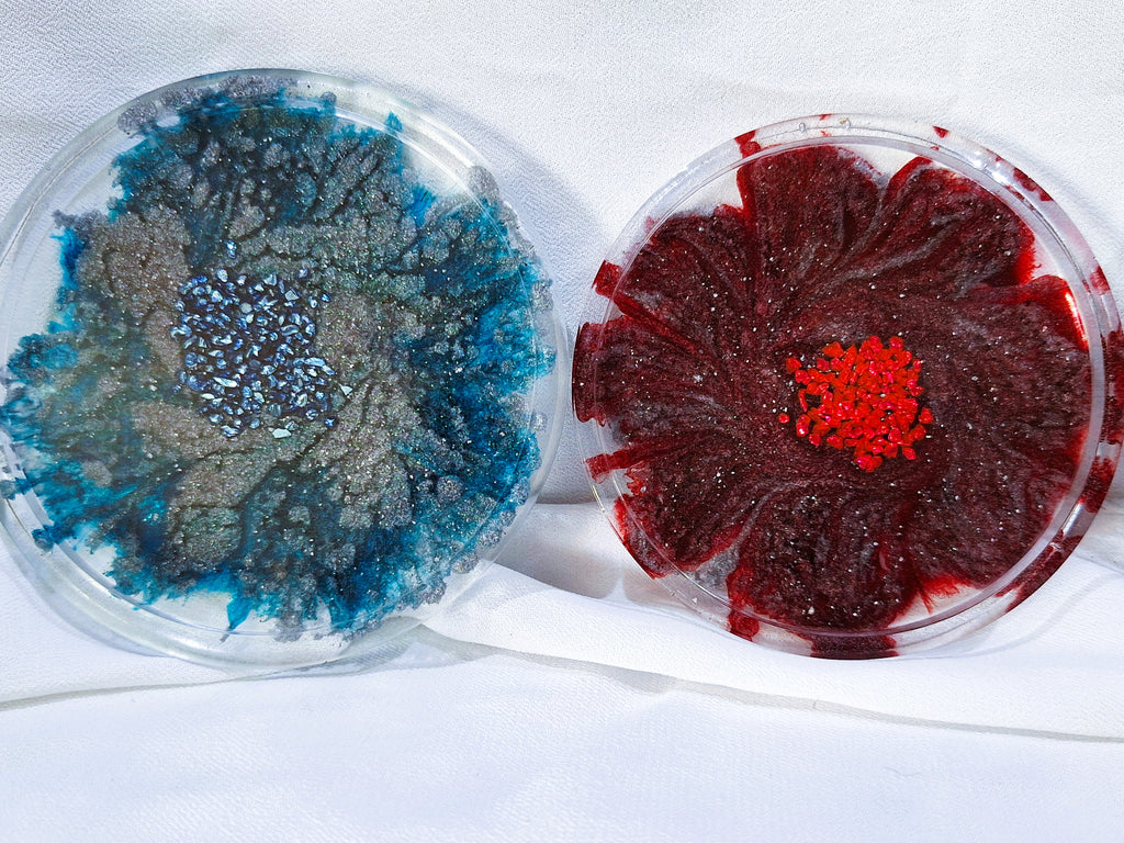 4pc Red & Blue Swirls Coaster Set