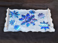 Silver/White & Blue Snowflake Tray