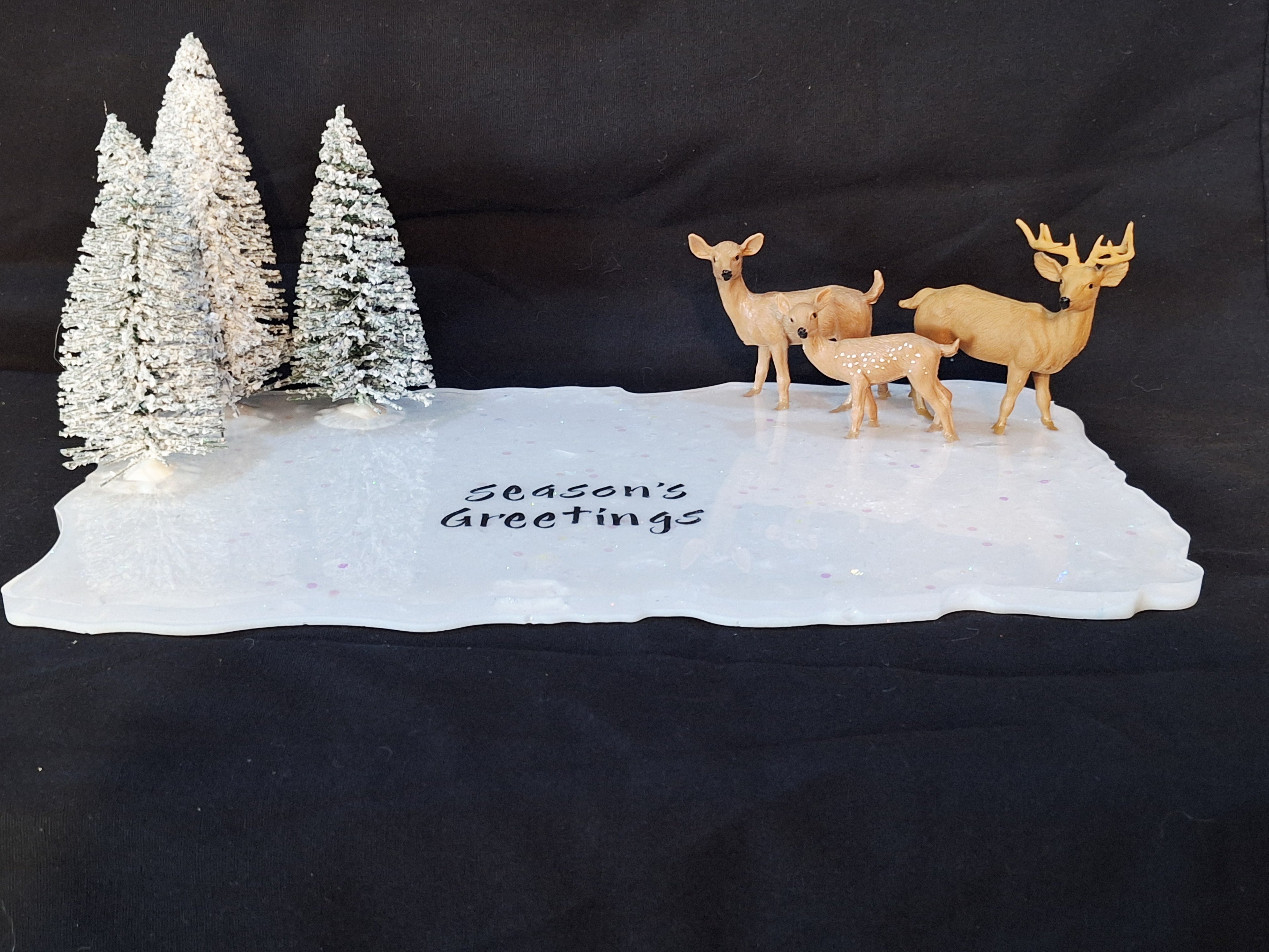 Christmas Winter Deer 3D Display Tray