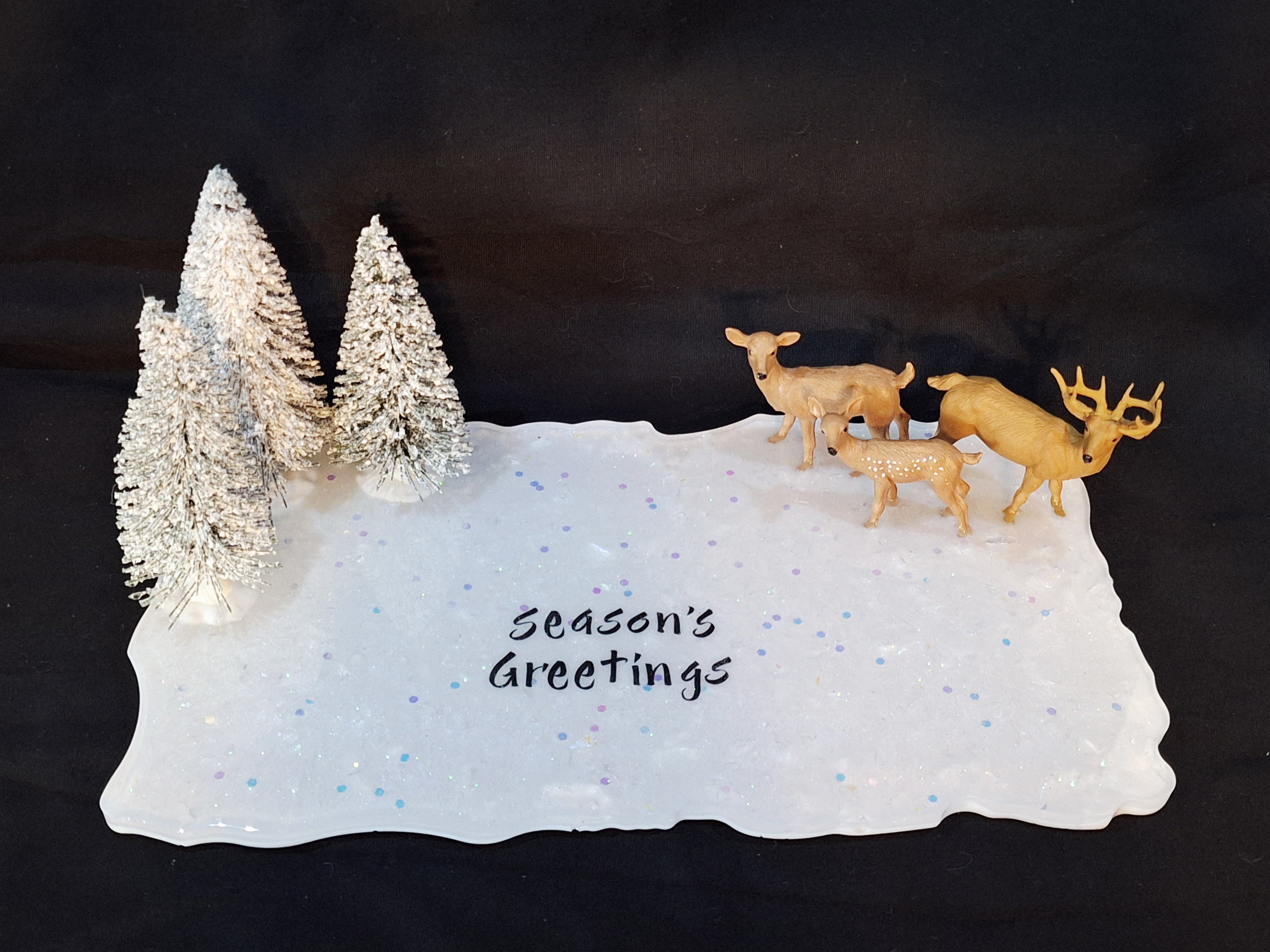 Christmas Winter Deer 3D Display Tray