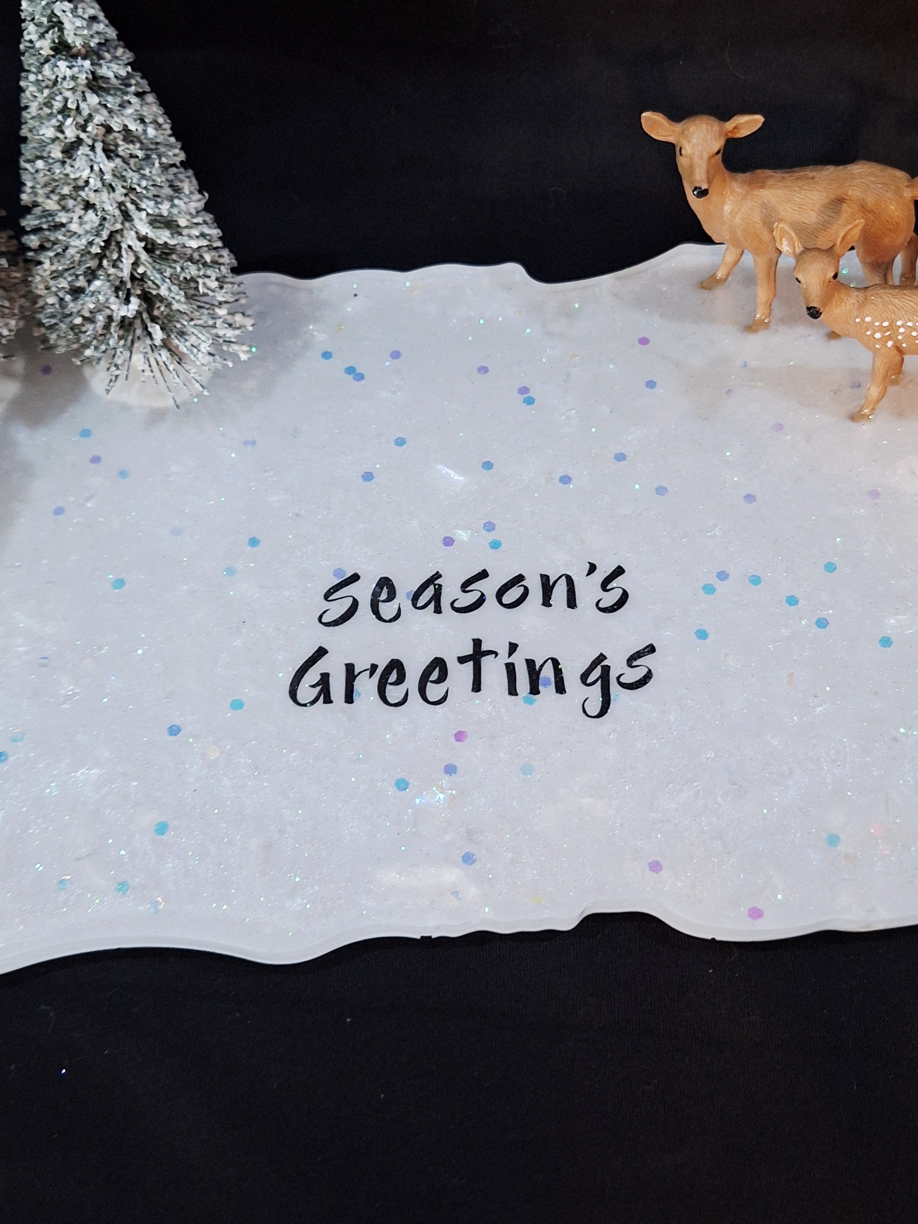 Christmas Winter Deer 3D Display Tray