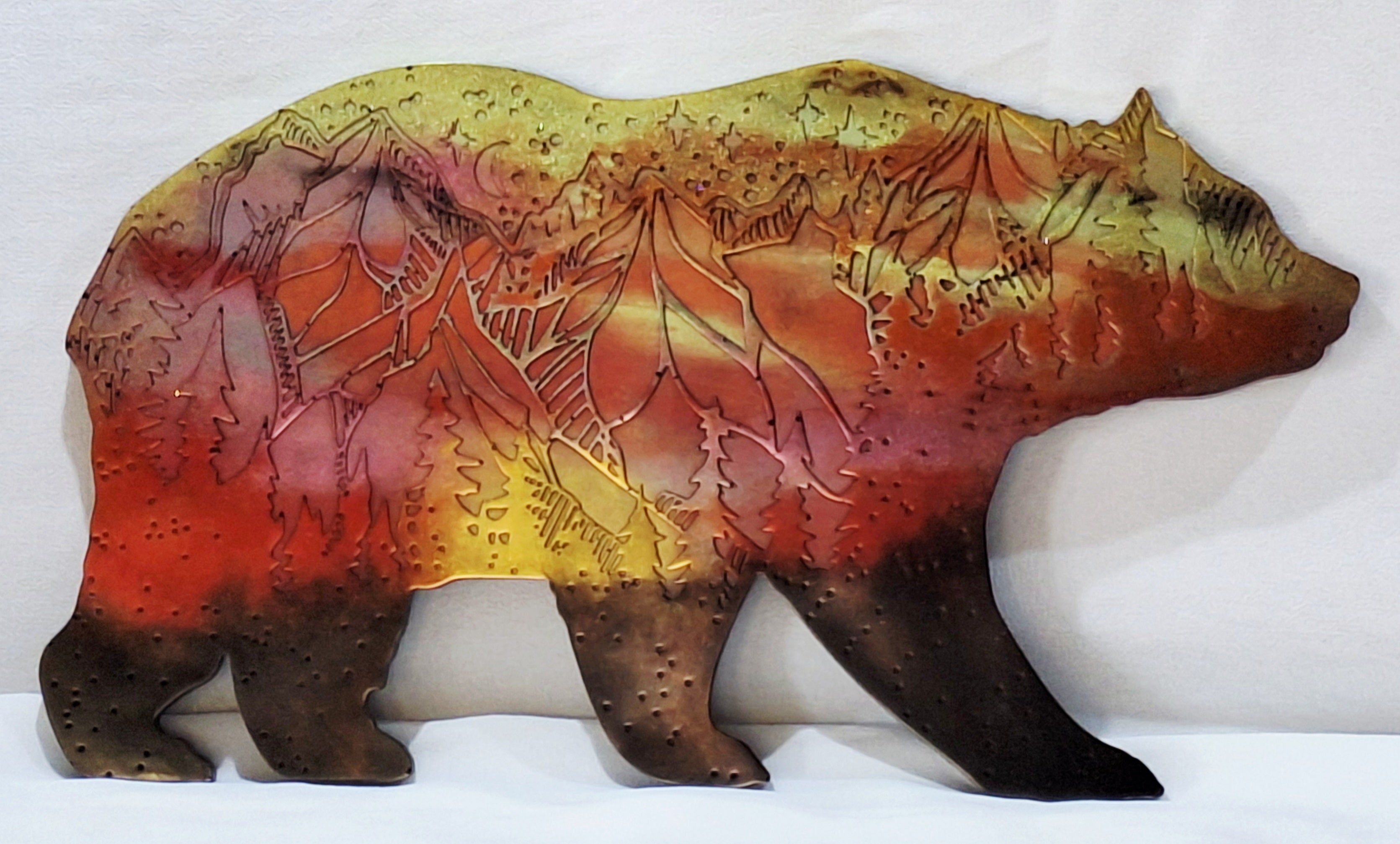 "Sunset" Bear w/Mountains Silhouette
