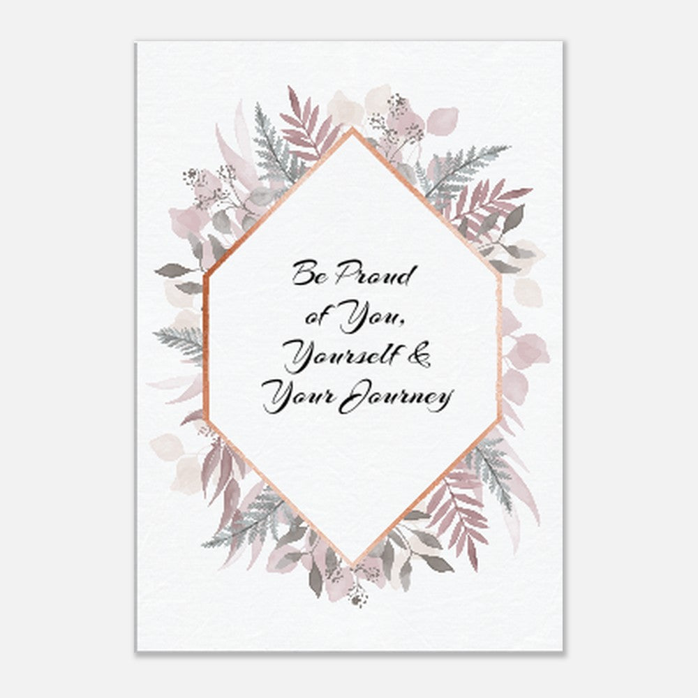 Motivational poster with floral design and text on a white background