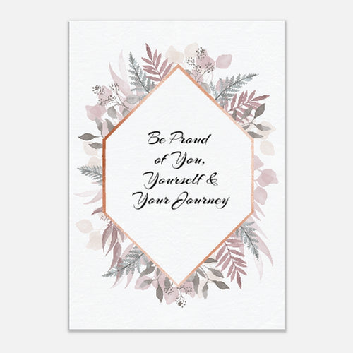 Motivational poster with floral design and text on a white background