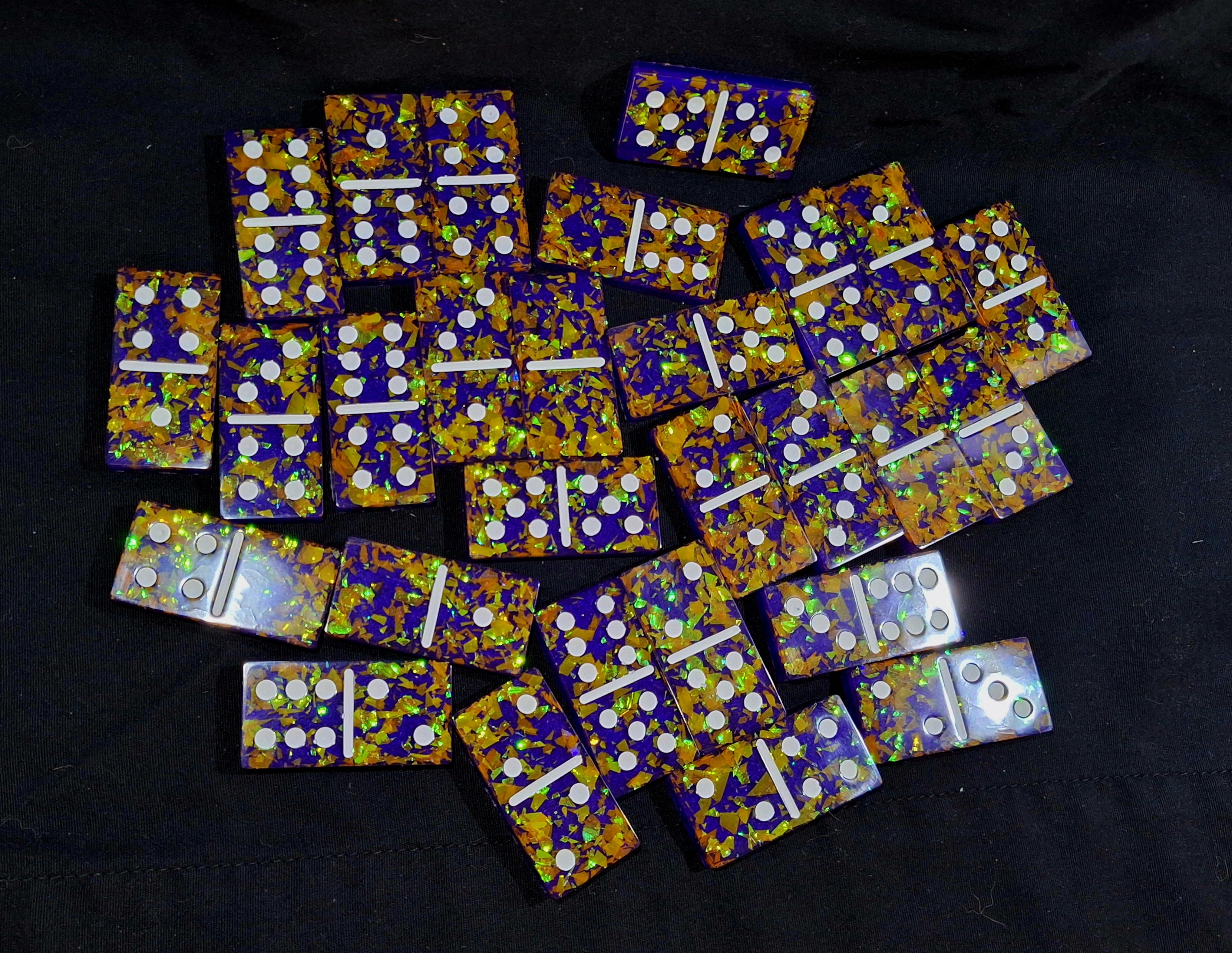 Purple & Orange Confetti Dominoes