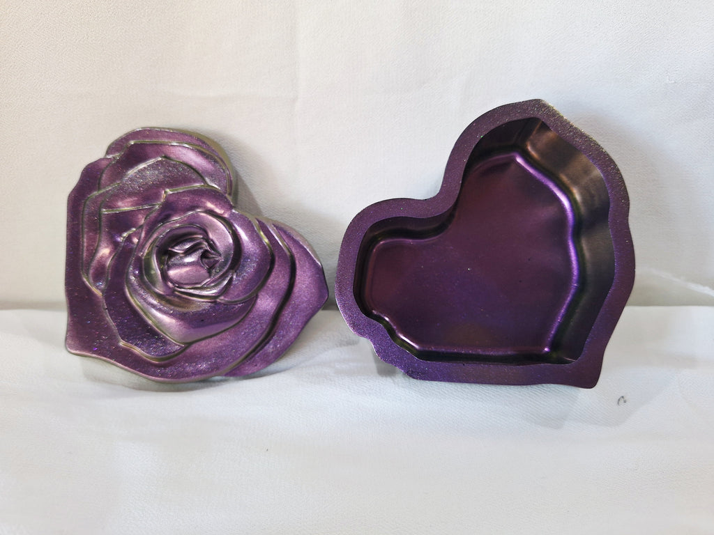 Chameleon Purple Rose Heart Jar