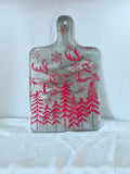 Silver & Red Christmas Cutting Board