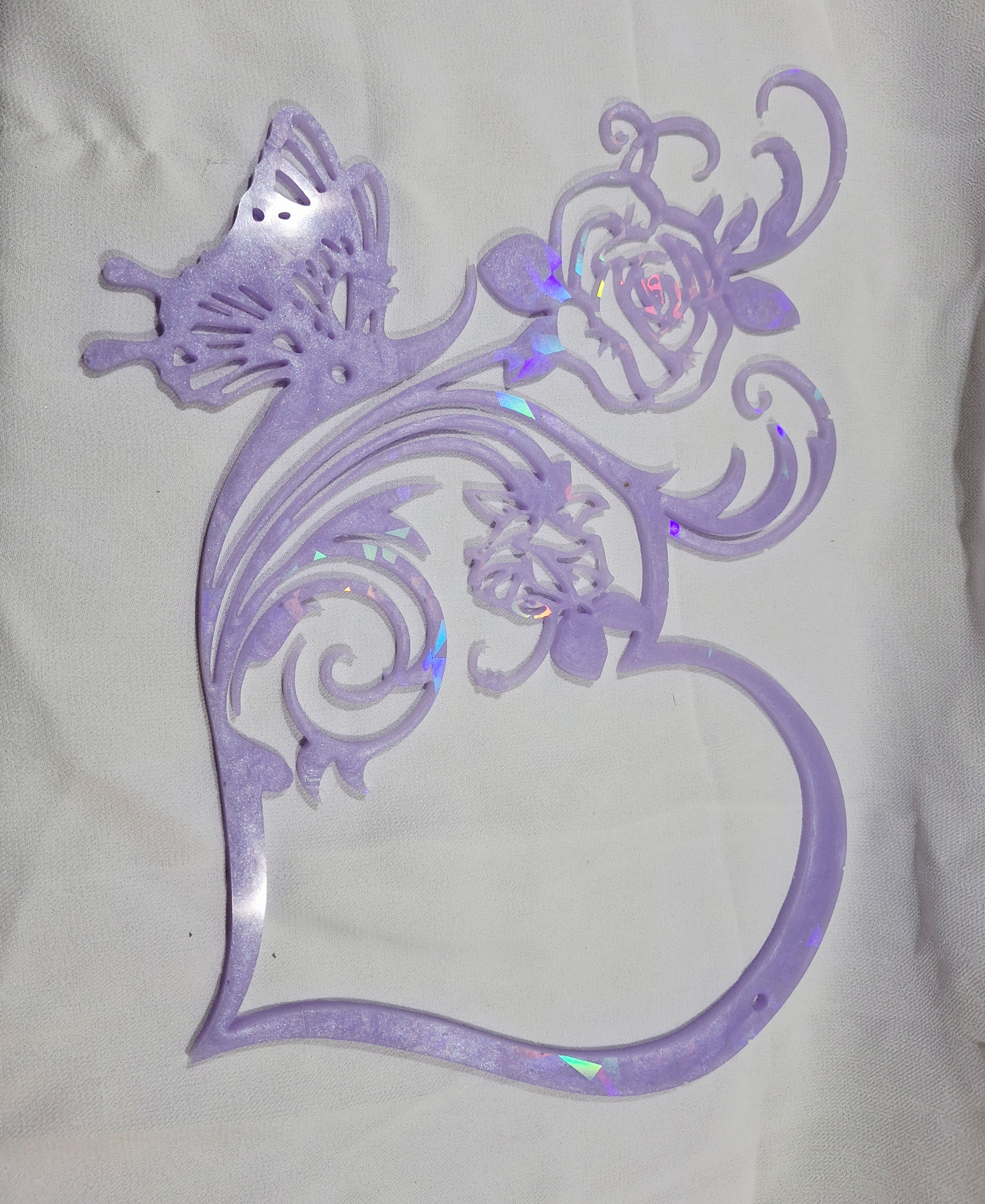 Purple Holographic Heart Swirl