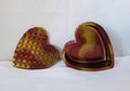 Red & Gold Waffle Heart Jar