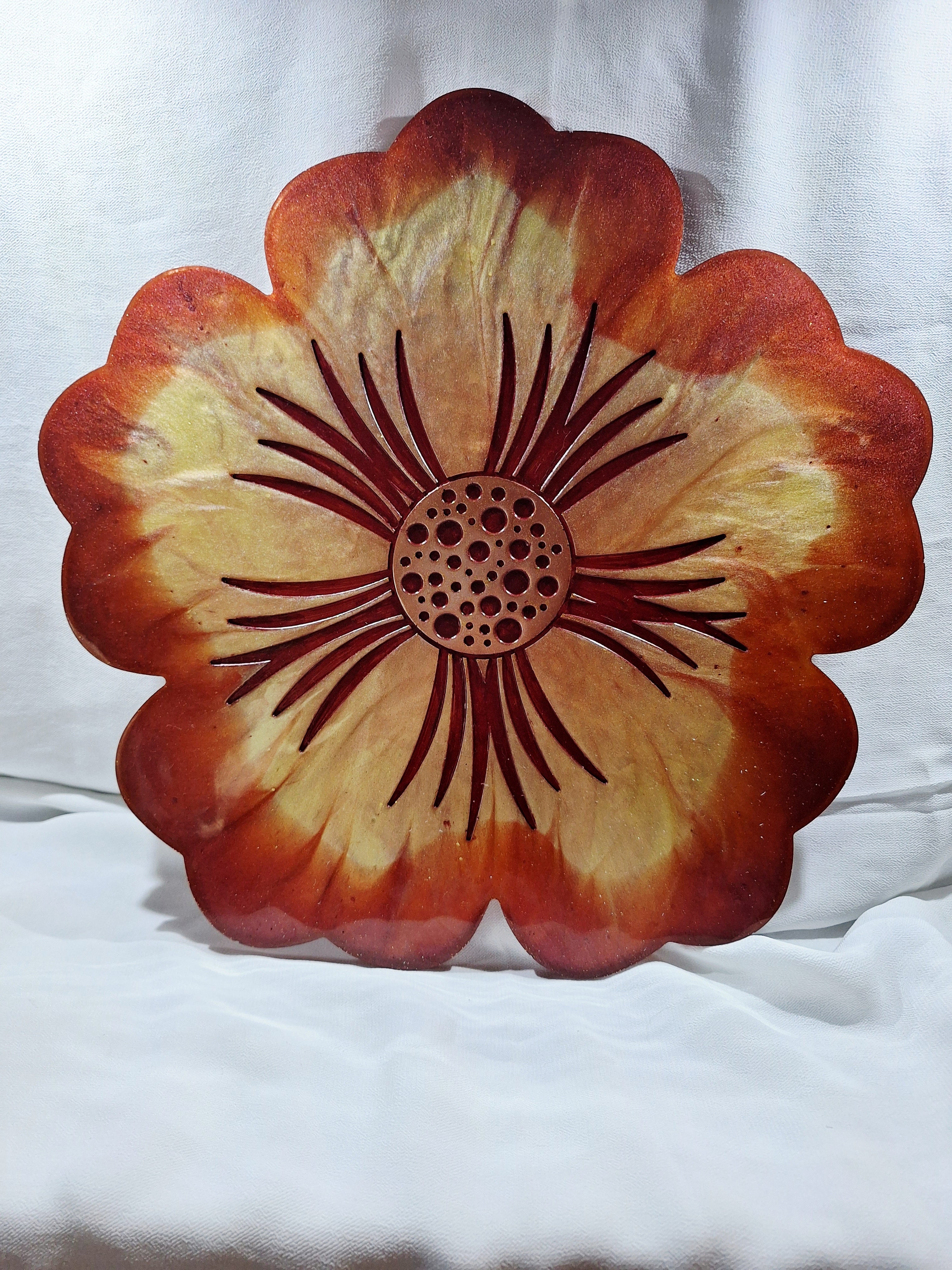 Large Autumn Flower Plaque