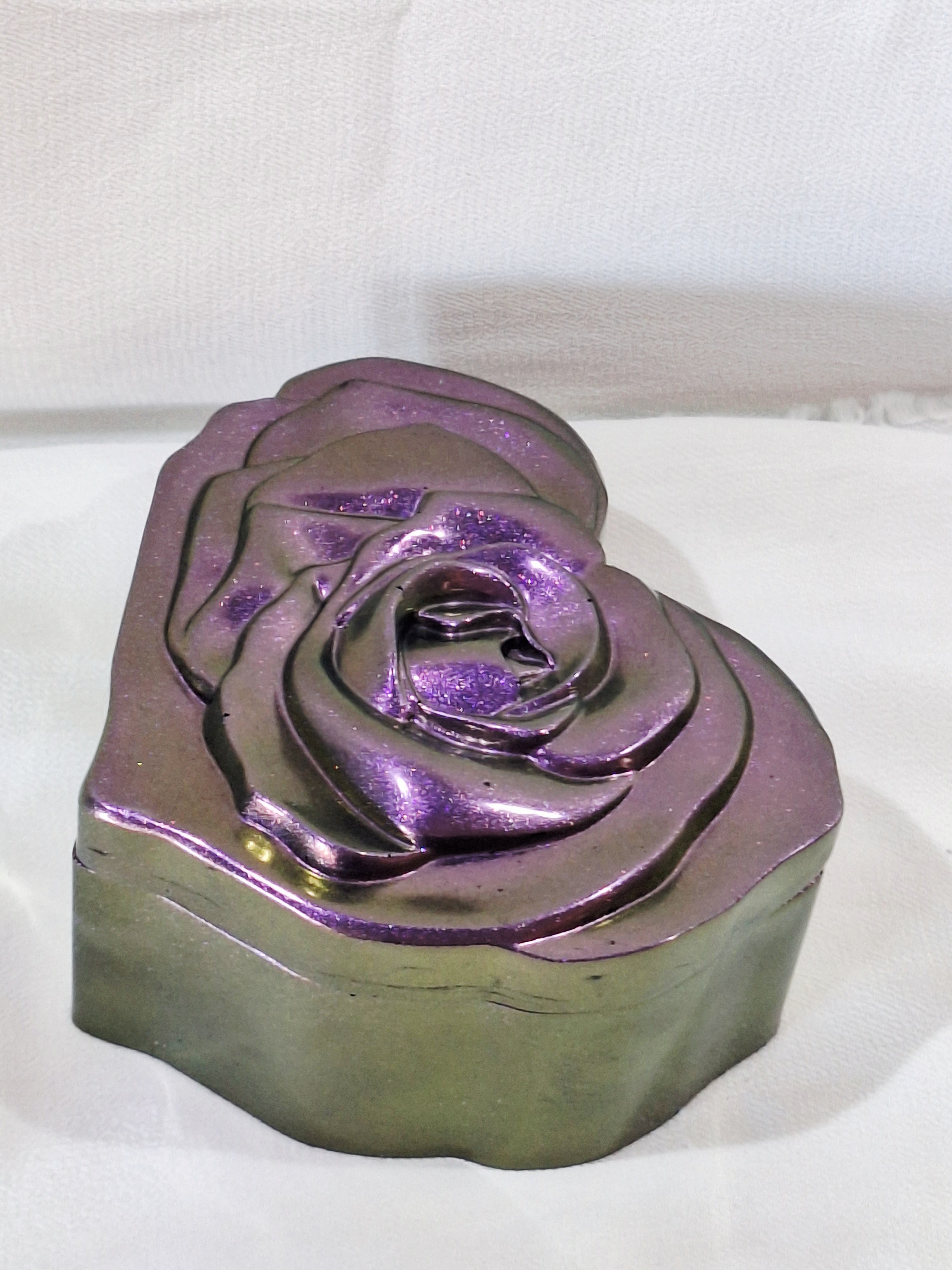 Chameleon Purple Rose Heart Jar